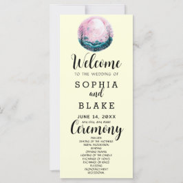 Boho Roze & Witte Volle Maan Gele Trouwprogramma