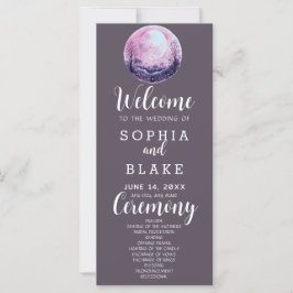 Boho Roze & Witte Volle Maan Grijze Trouwprogramma