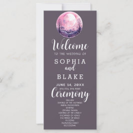 Boho Roze & Witte Volle Maan Grijze Trouwprogramma