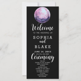 Boho Roze & Witte Volle Maan Zwarte Trouwprogramma