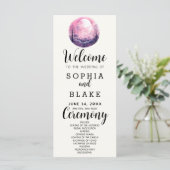 Boho Roze & Witte Volledige Maan Witte Trouwprogra (Staand voorkant)