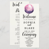 Boho Roze & Witte Volledige Maan Witte Trouwprogra (Voorkant / Achterkant)