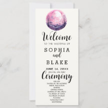 Boho Roze & Witte Volledige Maan Witte Trouwprogra