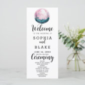 Boho Roze & Witte Volledige Maan Witte Trouwprogra (Staand voorkant)