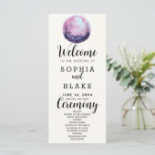 Boho Roze & Witte Volledige Maan Witte Trouwprogra (Staand voorkant)