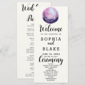 Boho Roze & Witte Volledige Maan Witte Trouwprogra (Voorkant / Achterkant)