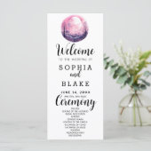Boho Roze & Witte Volledige Maan Witte Trouwprogra (Staand voorkant)