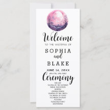 Boho Roze & Witte Volledige Maan Witte Trouwprogra