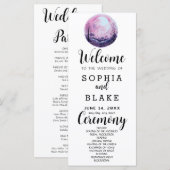Boho Roze & Witte Volledige Maan Witte Trouwprogra (Voorkant / Achterkant)