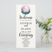 Boho Roze & Witte Volledige Maan Witte Trouwprogra (Staand voorkant)