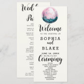 Boho Roze & Witte Volledige Maan Witte Trouwprogra (Voorkant / Achterkant)