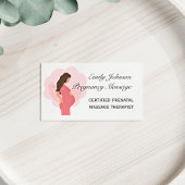Boho Roze Zwangerschap Prenatale Massage Therapeut Visitekaartje