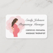 Boho Roze Zwangerschap Prenatale Massage Therapeut Visitekaartje (Voorkant)