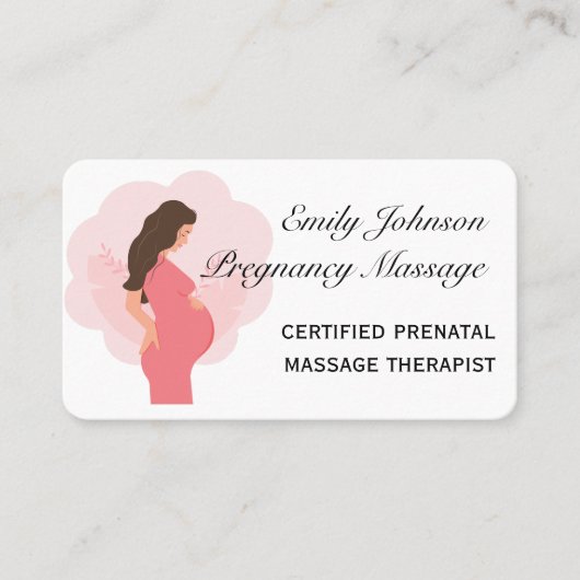 Boho Roze Zwangerschap Prenatale Massage Therapeut Visitekaartje (Voorkant)