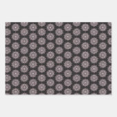 Boho Roze & Zwarte Mandala Inpakpapier Vel (Voorkant)