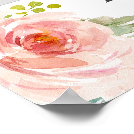 Boho roze zweverige bloem foto prop booth poster (Hoek)