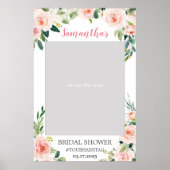 Boho roze zweverige bloem foto prop booth poster (Voorkant)