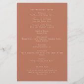 Boho Rozen and Tropical Leaves Wedding Programme (Achterkant)