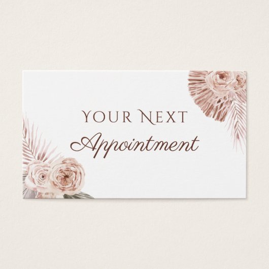 Boho Rozen Appointment Card Visitekaartje (Voorkant)