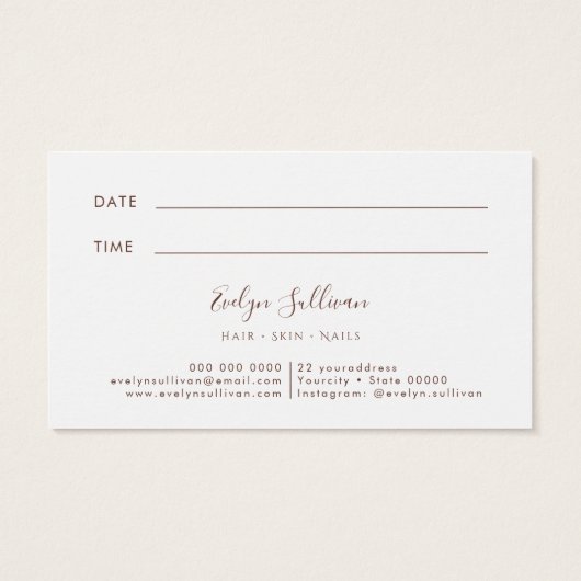 Boho Rozen Appointment Card Visitekaartje (Achterkant)