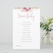 Boho Rozen Baby shower Game Beste Baby-wensen (Staand voorkant)