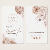 Boho rozen bijsluiter visitekaartje (Voorkant /achterkant)