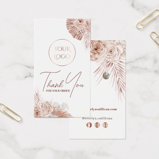 Boho rozen bijsluiter visitekaartje (Kantoor)