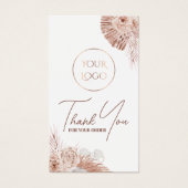 Boho rozen bijsluiter visitekaartje (Voorkant)