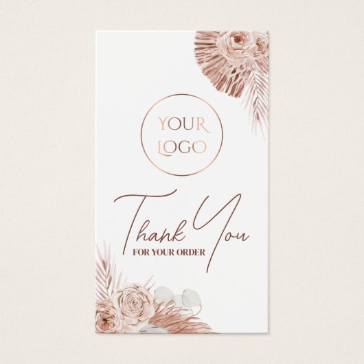 Boho rozen bijsluiter visitekaartje (Voorkant)