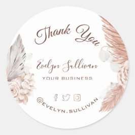 Boho Rozen Business Hartelijk dank Ronde Sticker