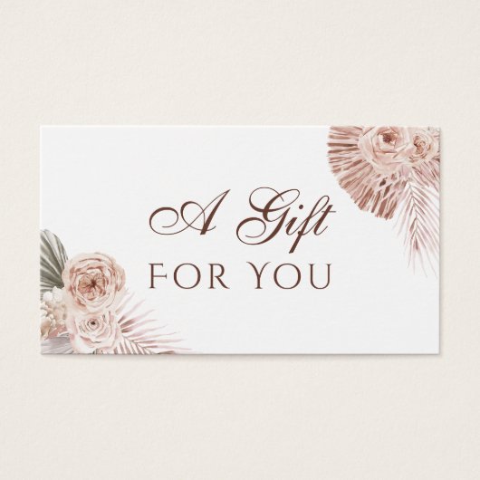 Boho rozen cadekaart visitekaartje (Voorkant)