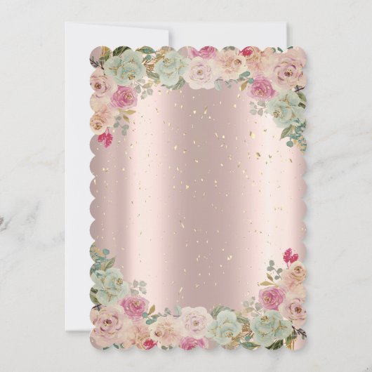 Boho Rozen Confetti Retirement Party Kaart (Achterkant)