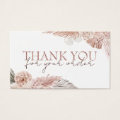 Boho rozen dank je korting visitekaartje (Voorkant)