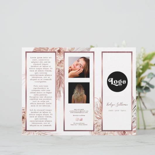 Boho Rozen Elegante Brochure (Staand voorkant)
