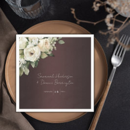 Boho Rozen en Elegante Bourgondische bruiloft Servet