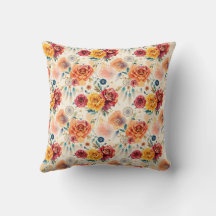 Boho rozen en veren bloemenpatroon