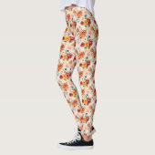 Boho  rozen en veren bloemenpatroon leggings (Links)