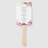 Boho Rozen Feathers Lights Trouwprogramma Handwaaier (Achterkant)