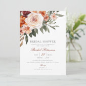 Boho Rozen Floral Greenery Vrijgezellenfeest Invit Kaart (Staand voorkant)