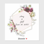 Boho Rozen Geometrische trouwdata Sticker (Vel)