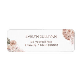 Boho rozen geven adreslabel terug etiket