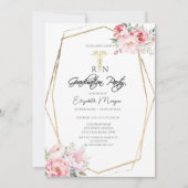 Boho Rozen Goud Lijst RN Verpleegkundige Afstudeer Kaart (Voorkant)