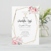 Boho Rozen Goud Lijst RN Verpleegkundige Afstudeer Kaart (Staand voorkant)