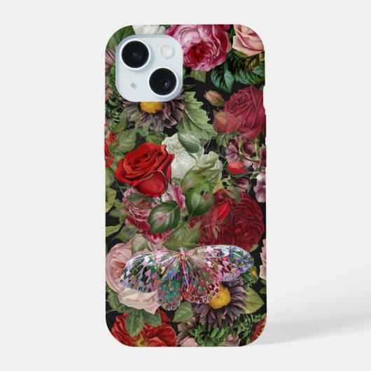 Boho Rozen iPhone 15 Case (Achterkant)