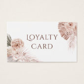 Boho rozen loyaliteitskaart visitekaartje (Voorkant)