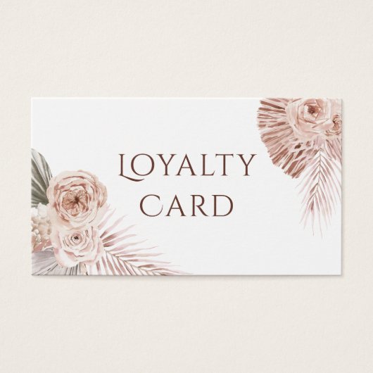 Boho rozen loyaliteitskaart visitekaartje (Voorkant)
