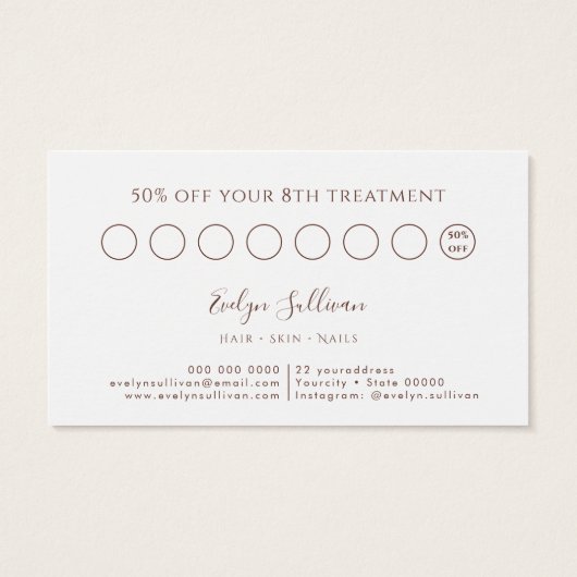 Boho rozen loyaliteitskaart visitekaartje (Achterkant)