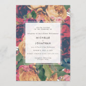 Boho Rozen Modern Wedding Kaart (Voorkant)