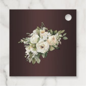 Boho Rozen op Elegante Bourgondische bruiloft Bedankjes Labels (Achterkant)