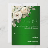 Boho Rozen op Emerald Green Wedding RSVP Kaart (Voorkant)